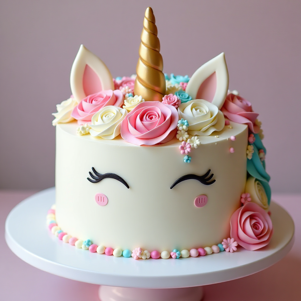 Baking the cake layers for a unicorn dessert